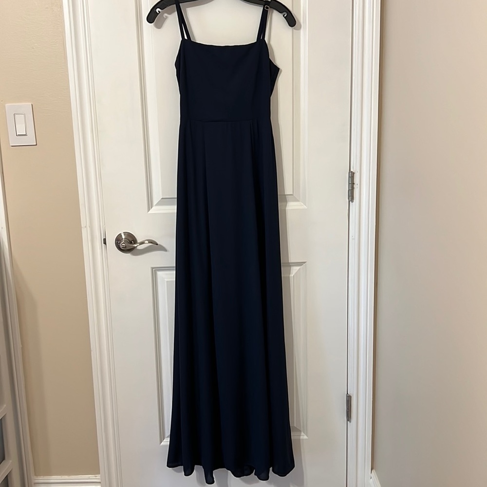 Show Me Your Mumu - 	
Lauren Tie Maxi Dress ~ Rich Navy Crisp. Size: Small
